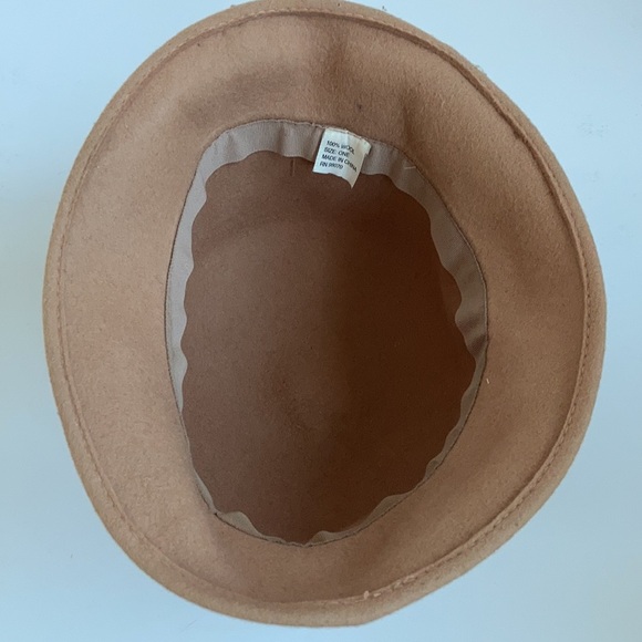 100% wool winter camel bucket hat w braided trim - Picture 8 of 12